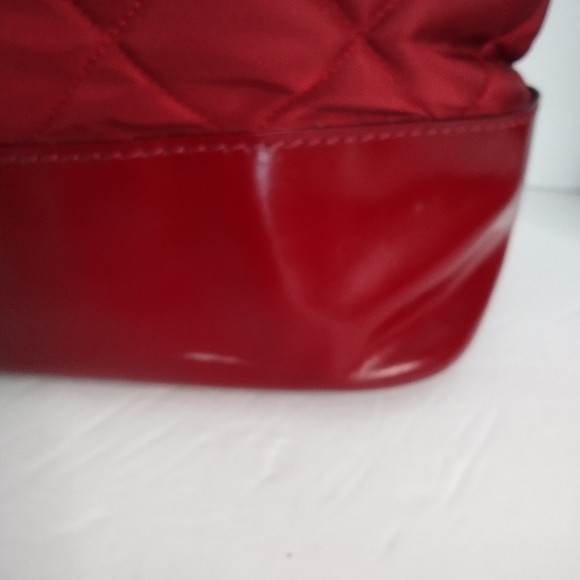 Burberry Red Shoulder Bag Quilted Large Grande Tote Bag Made In Italy Authentic - Picture 5 of 16